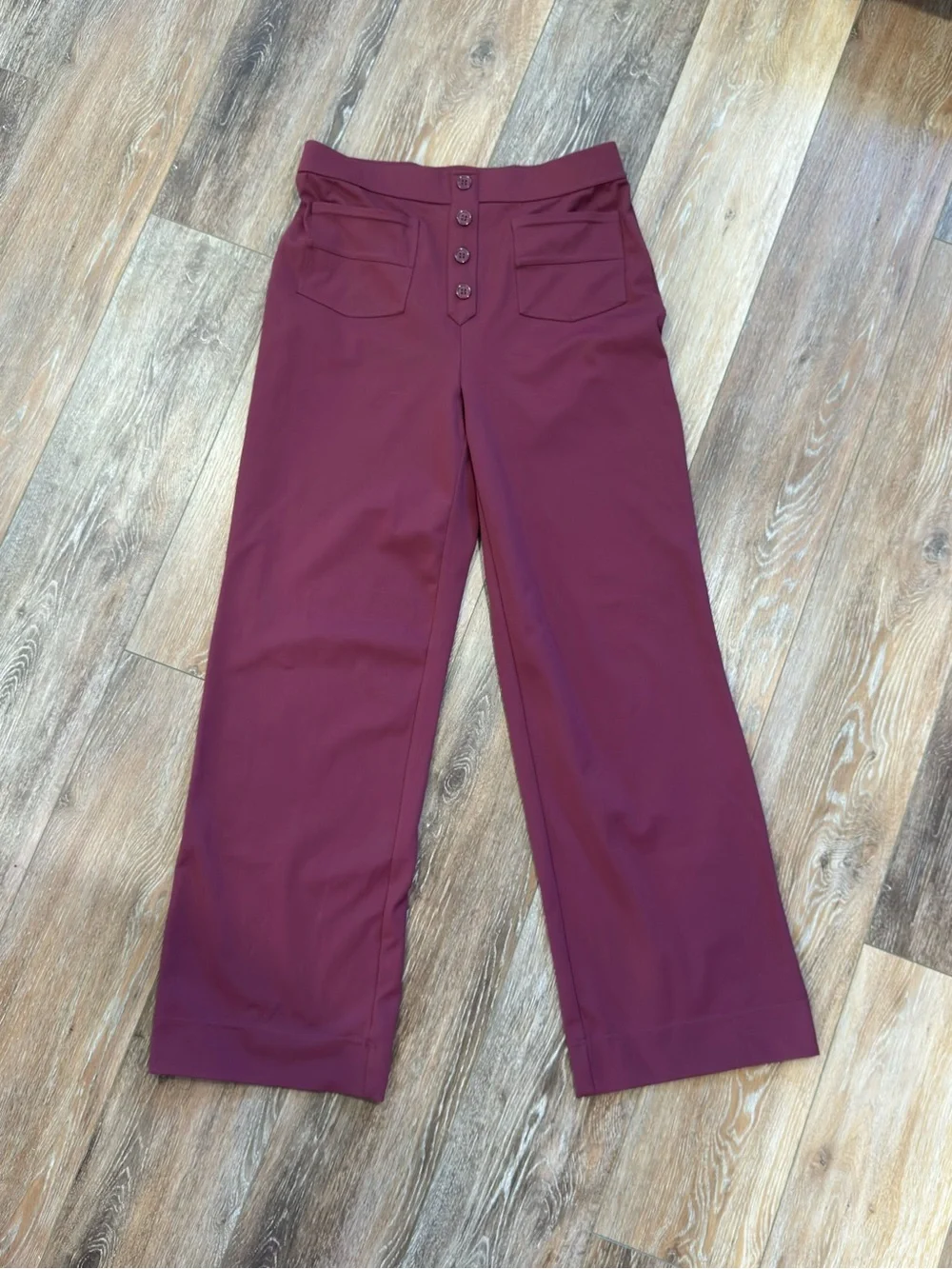HALARA Day Stretch High-Waist Wide-Leg Pants in Deep Plum